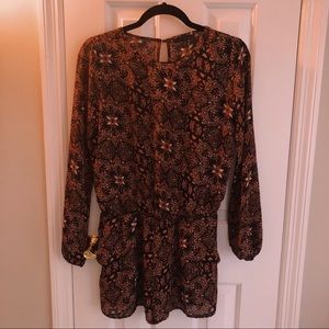 long sleeve patterned romper